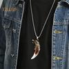 Men Necklace Wolf Teeth Shape Pendant Punk Style Lightweight Electroplated Neck Jewelry Daily Party Dating Necklace