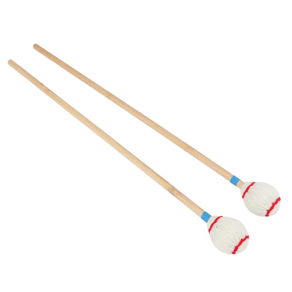 2Pcs Marimba Yarn Mallets Soft Comfortable Handle Medium Hard Heads Yarn Marimba Mallets Head for