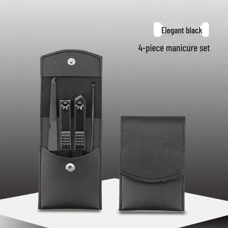 18-Piece Portable Black Stainless Steel Nail Clipper Set