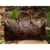 Buffalo Leather Duffle Bag: Handmade Full Grain Weekender