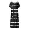 Women's Summer Casual Fashion Printed Short Sleeve Round Neck Pocket Dress