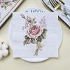 Disposable Party Napkin Double Layer 20 Pieces/Pack Vintage Rose On White