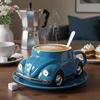 Beetle Shaped Coffee Mug Handmade Resin Beetle Tea Cup Home Office Decor Coffee Mug Gift for Car Fans Beetle Lovers