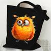 Watercolor Animal Birde Print Shoulder Bag Women Fashion Cartoon Owl Canvas Tote Bag Funny Anime Birde Ladies Harajuku Handbags