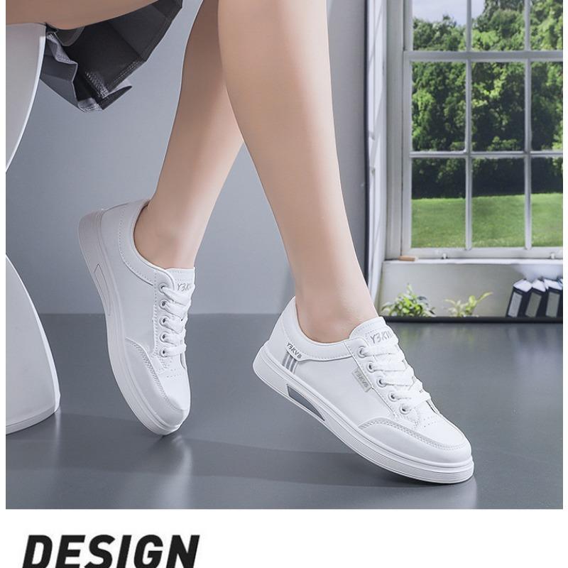Весенние новые белые туфли для женщин корейской версии универсальные студенческие туфли на плоской подошве женская повседневная спортивная обувь