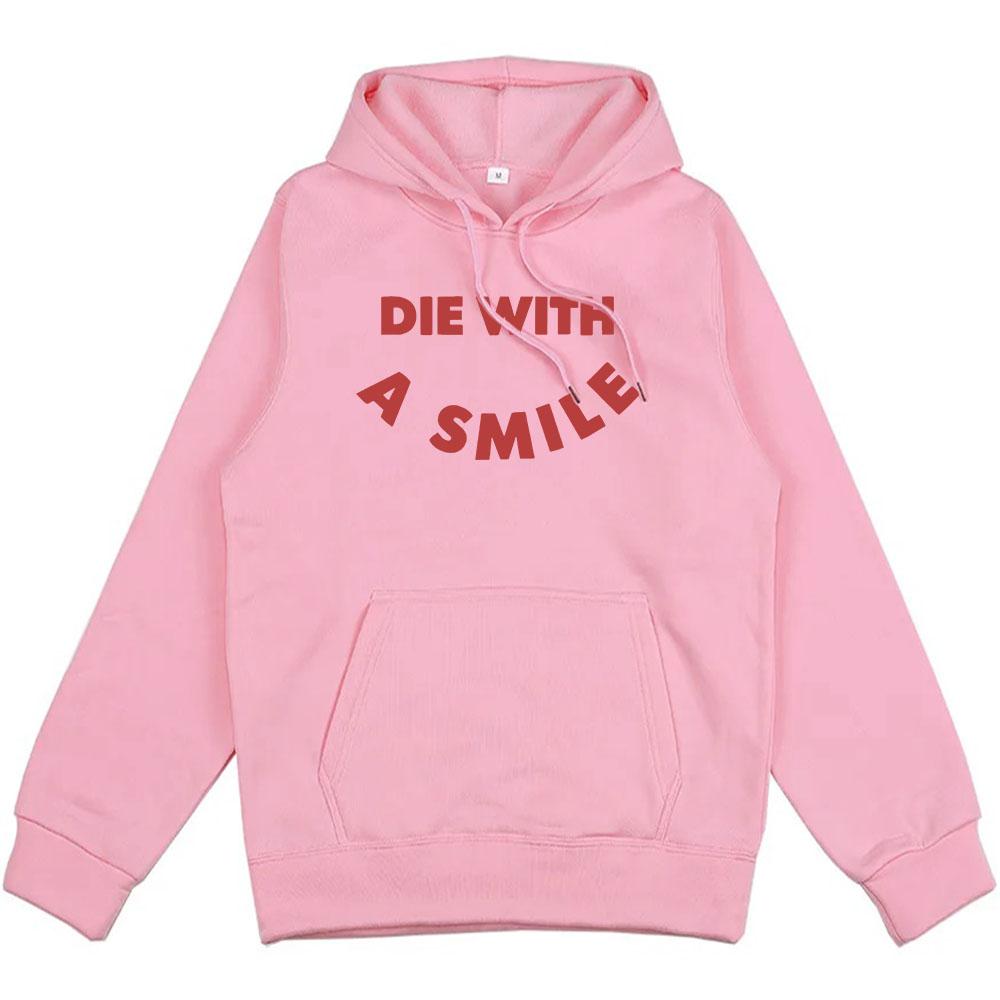 Hip Hop Streetwear Die with A Smile Bruno Mars Lady-Gaga Hoodies Unisex Winter Graphic Sweatshirt Fashion Men Women Tops