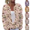 Women's Casual Fashion Retro Floral Print Long Sleeve Top Cardigan Button Jacket
