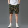 2025 Summer Men Camo Cargo Shorts Men Casual Elastic Waist Loose Shorts Male Cotton Cargo Gym Camouflage Shorts Beach Shorts