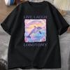 2025 Live Laugh Lobotomy T Shirt Men Funny Dolphin Meme T-shirt Silly Weird Short Sleeve Tshirt Unisex Printed T-shirt Tops