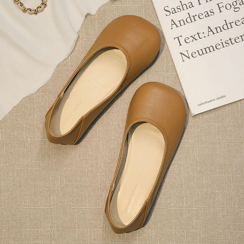 Women's French Grandma Shoes Women's 2025 Spring and Autumn New Korean Version Versatile Student Flat Bottom Shallow Mouth Single Shoes Retro Squar