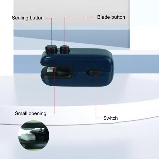 Mini Bag Sealer And Cutter USB Rechargeable Heat Seal Tool for Snacks Vegetables