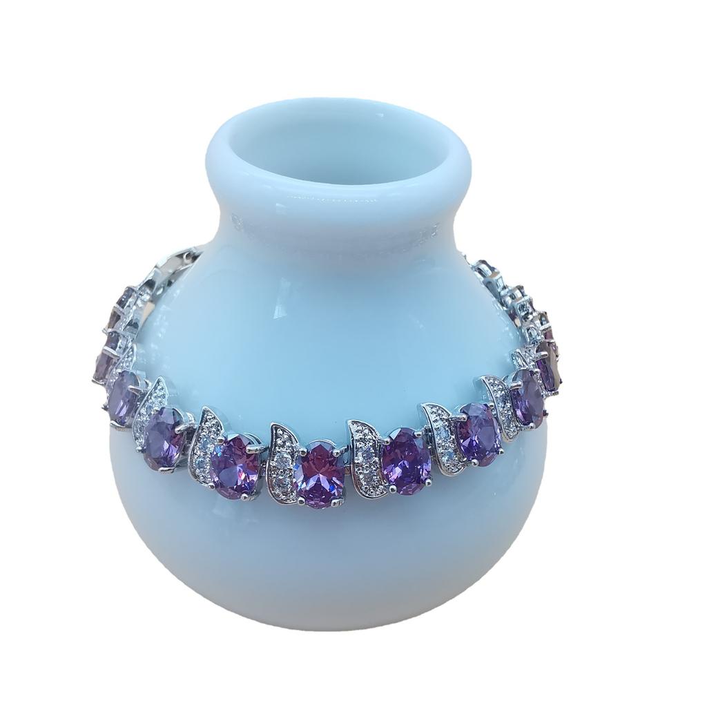 Браслет «Куриная ножка» имитация Танзании Европейский и Американский браслет с покрытием из платинового кристалла для женщин Роскошный многоцветный