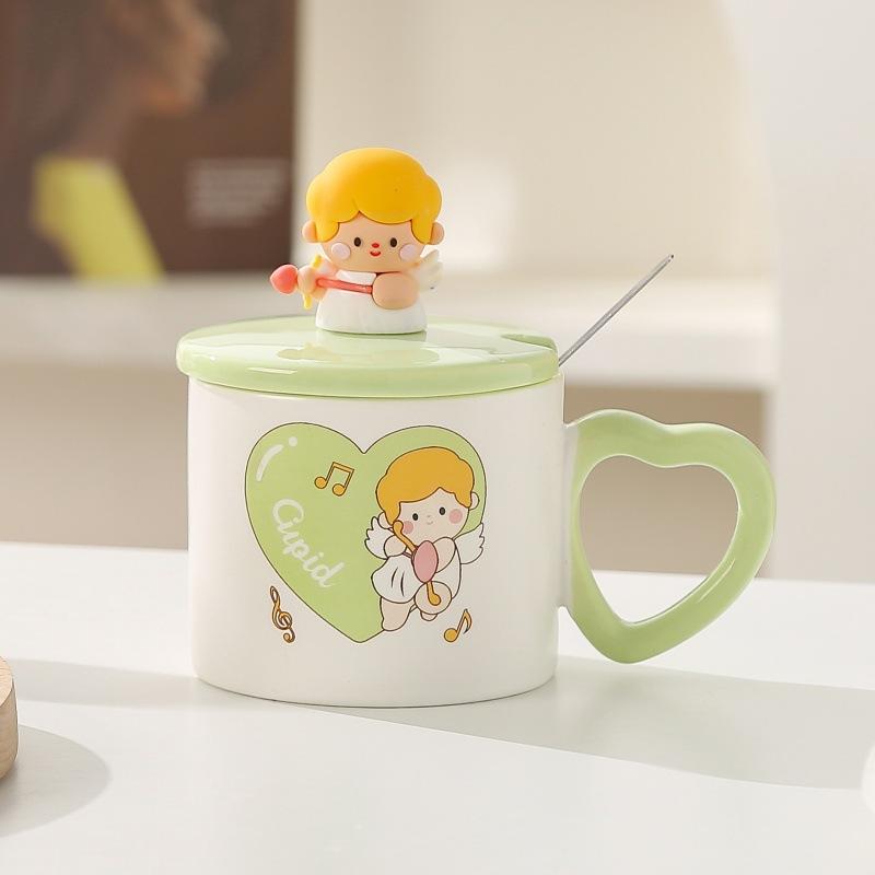 Chinese Valentine's Day Gift Couple Mug High Precision Ceramic Cup with Lid Water Cup Women's Souvenir