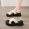 Fashion CRLAYDK Women's Sandals Elastic Band Open Toe Shoes Comfort Platform Summer Walking Casual Outdoor Beach Dressy Slippers