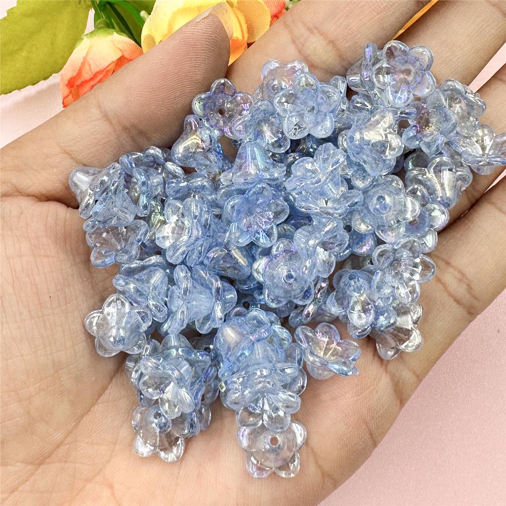Home Party Supplies 12*6.8mm Beading Neclace Bracelet Handcrafted Loose Beads DIY Flower Jewelry Making Acrylic Beads Caps Morning Glory Earrings