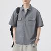 Summer Thin Japanese Retro Short-sleeved Shirt Men's American New Loose Mid-sleeved Shirt