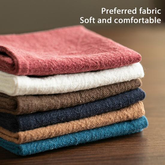 Linen Tea Towel Reusable Kitchen Towel Quick Dry Dish Towel Absorbent Lint-Free Hand Towel for Drying Dishes Glassware