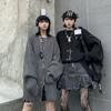 Gothic Harajuku Knit Oversized Sweaters Women Pullovers Zipper Korean Fashion Streetwear Goth Punk Knitted Top Autumn