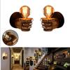 Creative Retro E27 LED Antique Resin Fist Wall Lamp European Style Bar Restaurant Cafe Decorative Wall Light Left and Right Hand