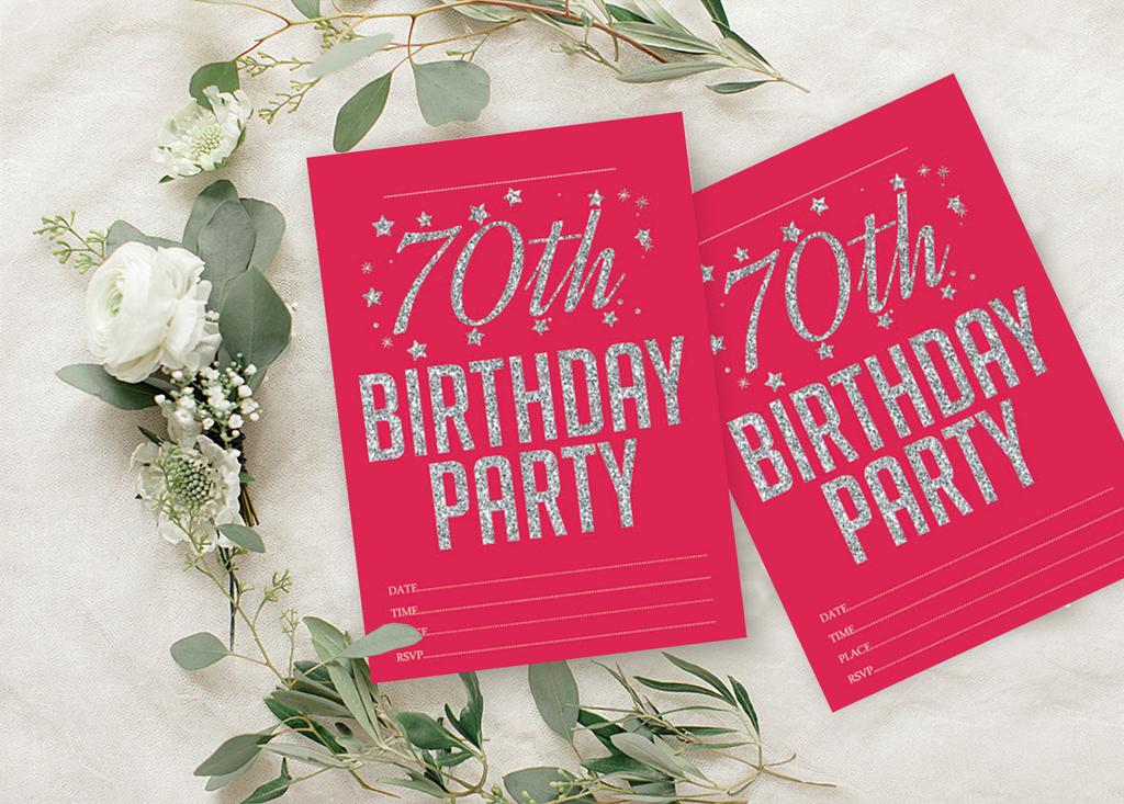 Darling Souvenir Pink Birthday Invitation Card Printable Elegant Fill or Write In Blank Party Invites 28 Pcs 5 X 7