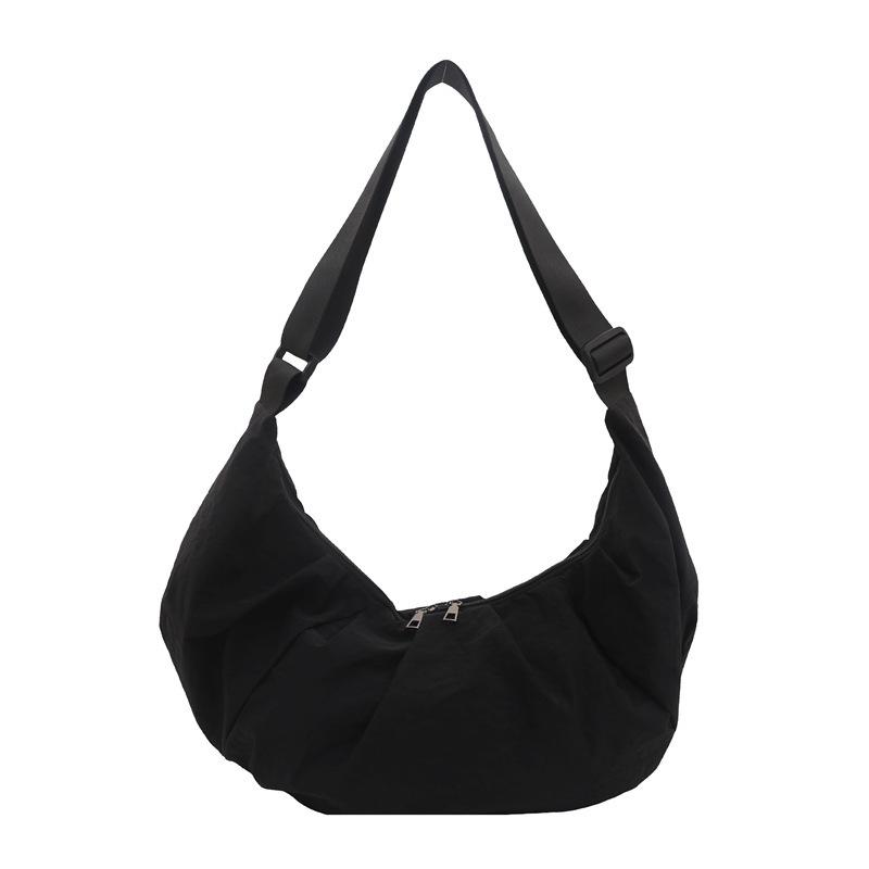 Korean Version Diagonal Span Bag Harajuku Large Capacity Shoulder Shoulder Unisex Dumpling Bag Crescent Nylon Underarm Shoulder Bag