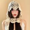 Women's Crochet Lace Hollow Hat Ethnic Style Travel Outfit Photo Prop Pull-On Hat Knitted Head-Wrapping Hat