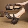 Fashion New Spring/summer Genuine Leather Mary Jane Shoes for Women Fashion Platform Shoes Women Chunky Heels Round Toe Women Pumps