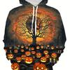 Men's Halloween Style Scary Pumpkin Head 3D Printed Hoodie Draw Rope Sweatshirt Ladies Kids Fashion Oversized Sweatshirt