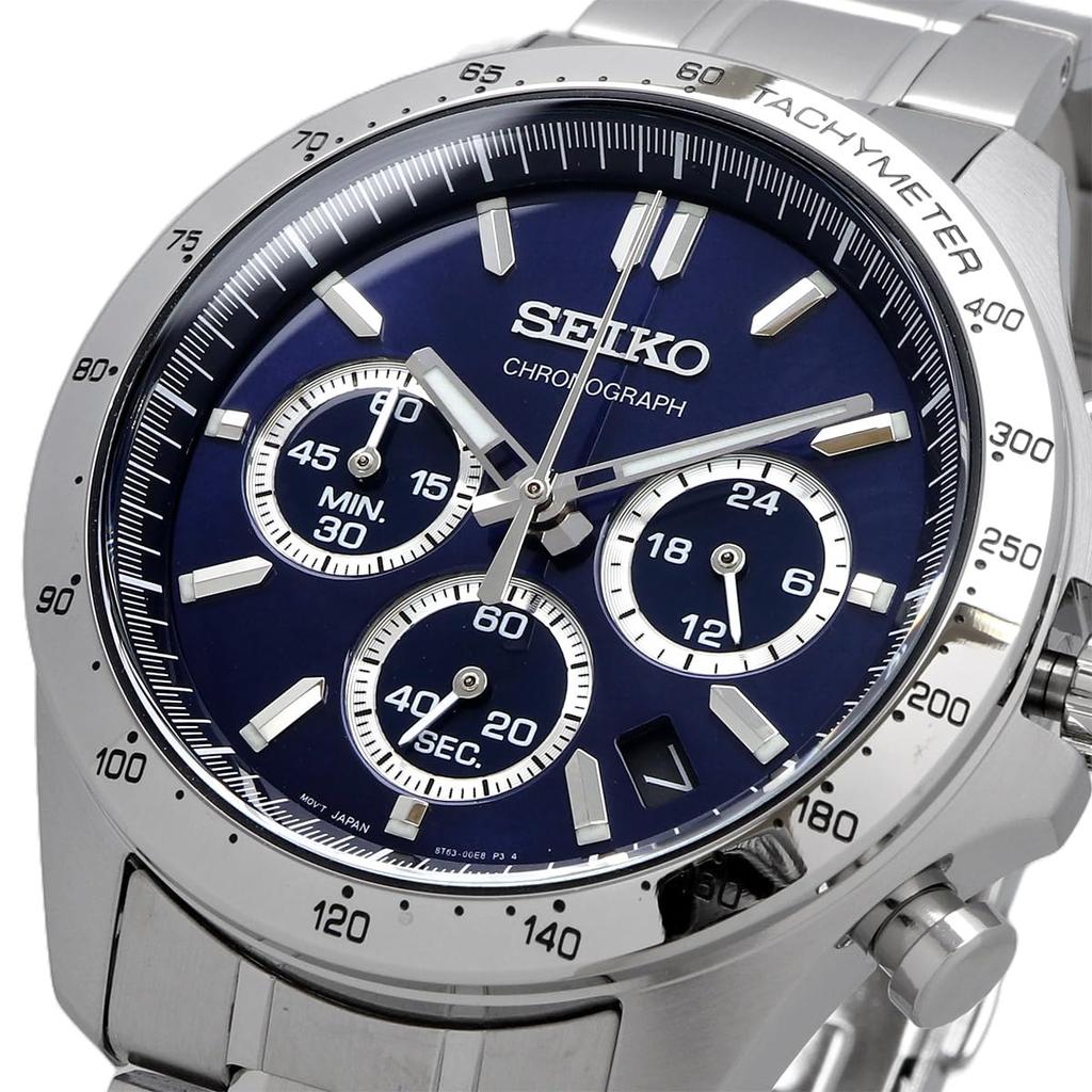 Seiko Second Chronograph Quartz Navy Blue 1/5 Watch, Men's, SBTR011,