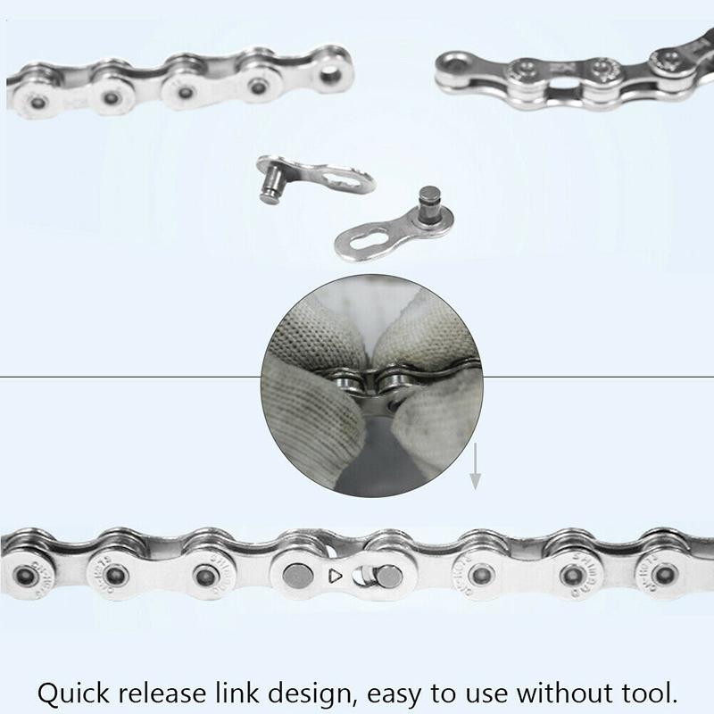 2Pcs Portable Bicycle Chain Master Link Joint Connector 6/8/10 Speed Quick Clip