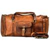 Goat Leather Gym Men Travel Bag Luggage Genuine Duffel Brown Vintage New 24"