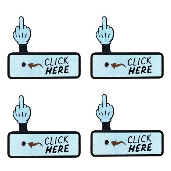 1/2/3/4Pcs Click Here Middle Finger Prank Toy Teens Adults Stress Relief Surprise Button Middle Finger Table Sign Decoration Tricky Props Gag Gift