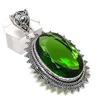 Natural Peridot Gemstone Handmade 925 Sterling Silver Jewelry Pendant 2.17" U9T07