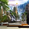 Landscape Wall Mural Sunrise Mountain Waterfalls 3d Photo Wallpaper Living Room Sofa Tv Backdrop Wall Papers