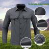 Men's Quick-Dry Ice-Feel Sun Protection Long-Sleeve Shirt for Spring/Summer Outdoor and Workwear, Plus Size Available.