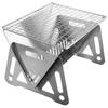 Compact Stainless Steel Fire BBQ Serves Adjustable Carbon Plate Quickly Deploys and Includes Storage Foldable Pit, Stove, 2-4 People, Height, Stores,