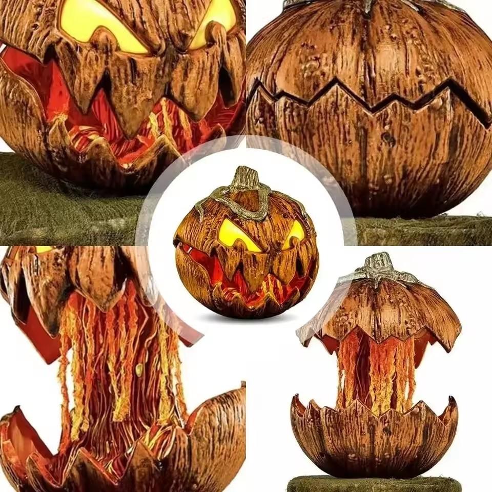 Halloween Voice Controlled Rising Pumpkin Head Home Decor Outdoor Garden New Horror Ghost Ornament for Spooky Party