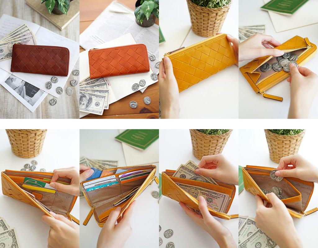 Long Wallet Zipper Genuine Leather Tessere 0036243 Mustard [Dakota] L-shaped Women's DA-36243-53