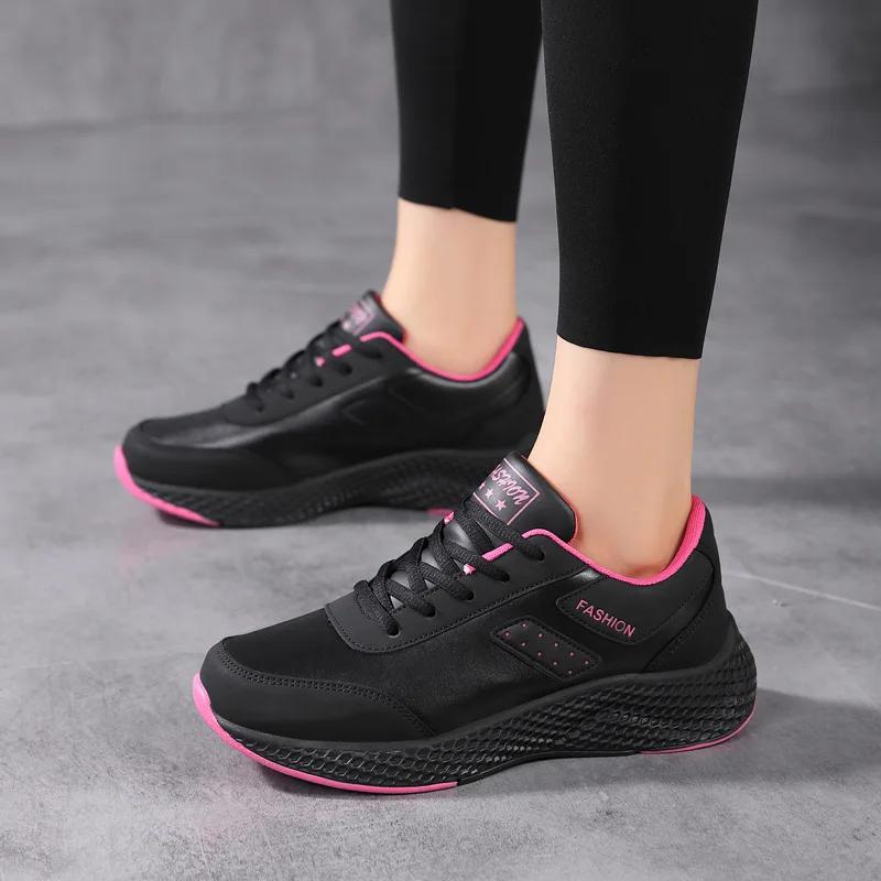Women Comfortab Non-slip Designer Casual Sneakers Ladies Sport Jogging Shoe   Fashion High Quality Leather Running Shoes