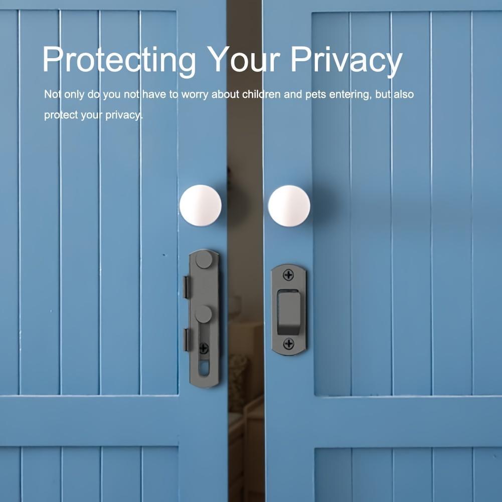 1pc Stainless Steel Sliding Barn Door Lock - 180 Degree Flip,Uncharged- Home Security & Safety Enhancer, Fits Various Door Types