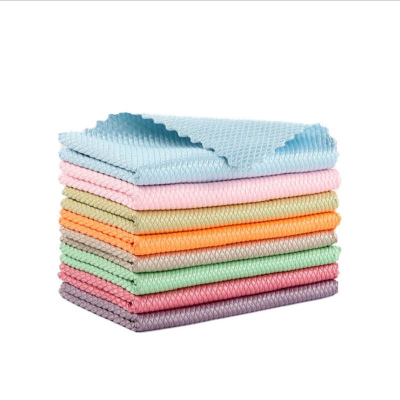 5pcs Fish Scales Design Rags Wiping Cleaning Cleaning Cloth Dust Towel Water Absorption Cloth 5pcs