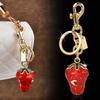 Ornaments Strawberry Keychain 3D Crafts Car Keyring Crystal Strawberry Pendant Lady/Women