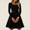 Women's Casual Fashion Long Sleeve  Vintage Long Dresses
