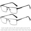 Alloy Metal Reading Glasses Square Presbyopia Glasses For Men Business Eyewear Diopters +1.25  To +6.0