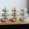 1/12 Scale Cute Mini Macaron Miniature Dollhouse Cake Tripod Pretend Play Simulation Food for Doll Kitchen Toy Accessories