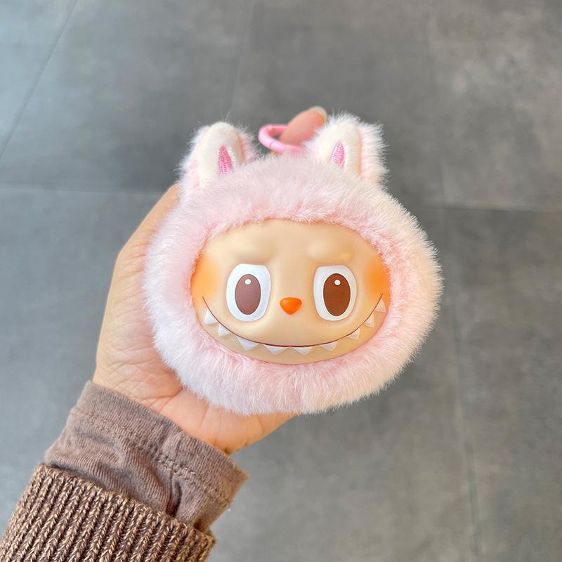 Cartoon Labubu Plush Keychain Kawaii Stuffed Doll Toys Backpack Pendant Decoration Accessories Car Keyring Birthday Gifts