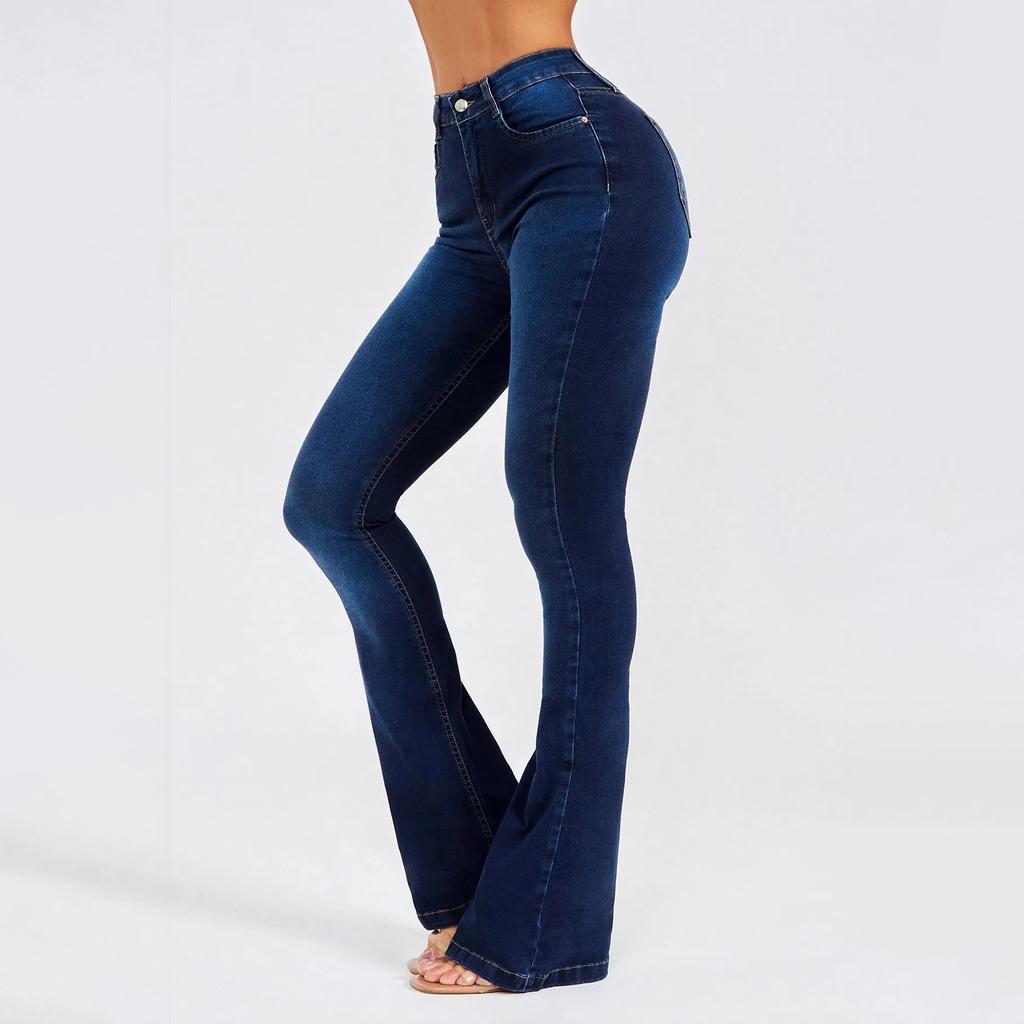 Spring and Summer Trousers High Waist Boot Cut Jeans for Women Fashion Casual Slim Denim Flared Pants