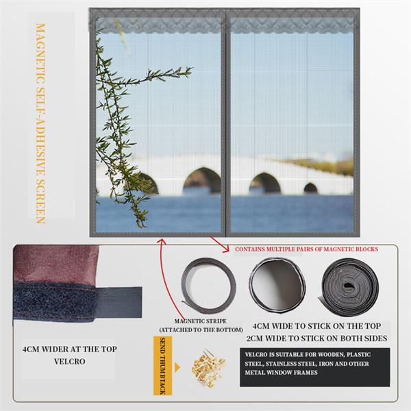 Folio Magnetic Window Screen Mesh Indoor Anti-Mosquito Curtain Tulle Summer Invisible Removable Washable Screen Net