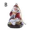 Christmas Series Hanging Ornaments Resin Hugging Santa Claus Figurines Mini Santa Pendant Xmas Tree Home Party Decor Supplies