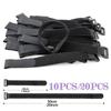 10PC/20PCS Reusable Hook & Loop Tie Down Fastener Straps for Cables, Extension Cords, Organizing Nylon Webbing Multipurpose Adjustable Cord Wraps Ties